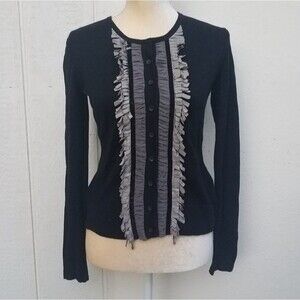 Cabi #172 Broadway tuxedo cardigan cashmere cotton blend womens size small